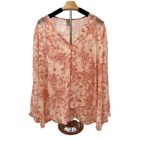 Chicos Peach Floral Boho Tunic - Picture 2 of 3